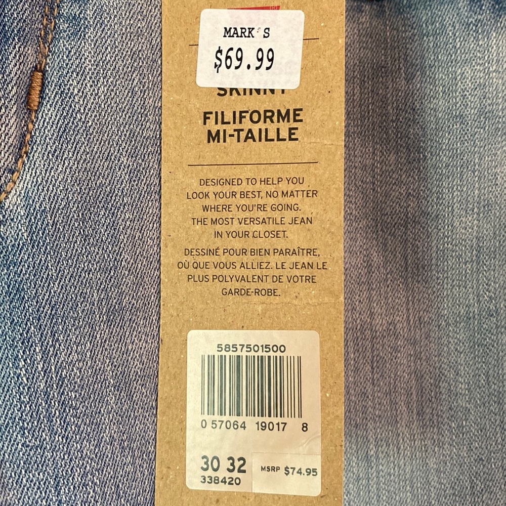 NWT Levi's Blue Jeans 30W 32L - Picture 5 of 7